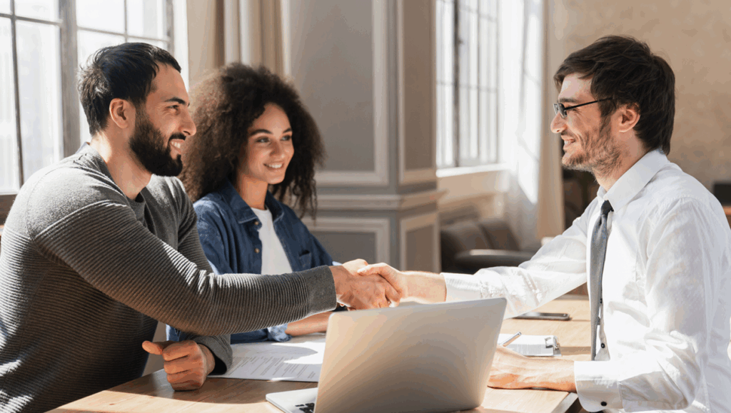 lawyer with clients